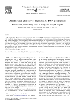 Amplification efficiency of thermostable DNA polymerases