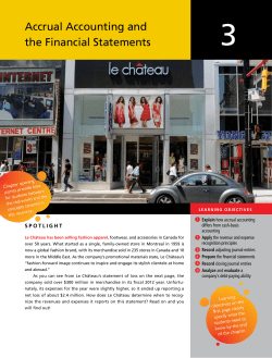 Accrual Accounting and the Financial Statements