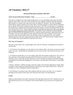 AP Chemistry 2016-17 - Lake Washington School District