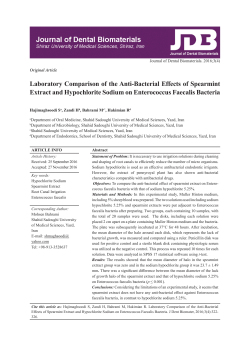 Laboratory Comparison of the Anti-Bacterial Effects of Spearmint