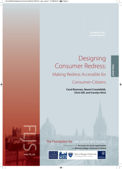 Designing Consumer Redress: Making Redress Accessible for