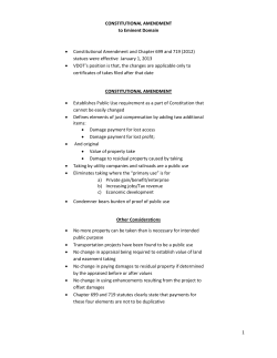 CONSTITUTIONAL AMENDMENT to Eminent Domain