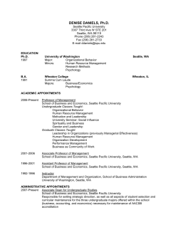 DENISE DANIELS, Ph.D. - Seattle Pacific University