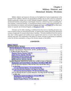 Chapter 1 Military Districts and Motorized Infantry Divisions