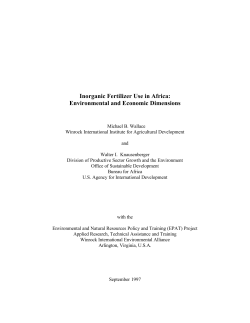 Inorganic Fertilizer Use in Africa: Environmental and