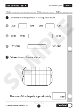 Year 5: End of Term Test A