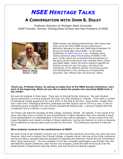 A Conversation with John S. Duley