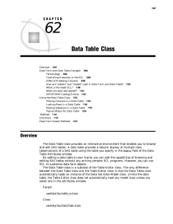 Data Table Class