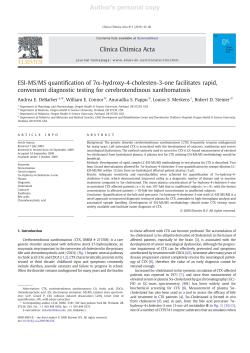 ESI-MS/MS quantification of 7&alpha;-hydroxy-4-cholesten-3