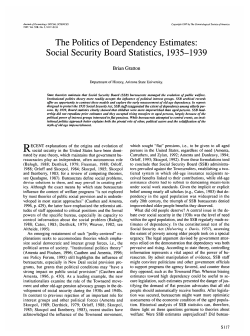 The Politics of Dependency Estimates: Social Security Board