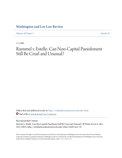 Rummel v. Estelle: Can Non-Capital Punishment Still Be Cruel and