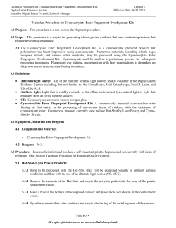 Technical Procedure for Cyanoacrylate Ester Fingerprint