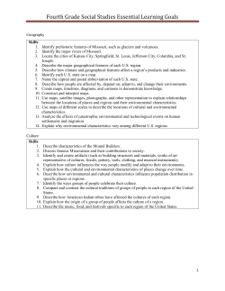 Fourth Grade Social Studies Essential Learning Goals