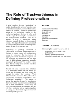 The Role of Trustworthiness in Defining Professionalism