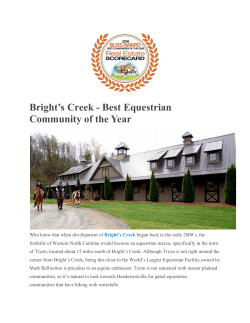 Bright`s Creek - Best Equestrian Community of the Year