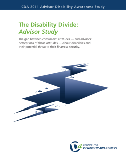 The Disability Divide: Advisor Study
