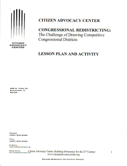 CITIZEN ADVOCACY CENTER CONGRISSIONAL REDISTRICTING