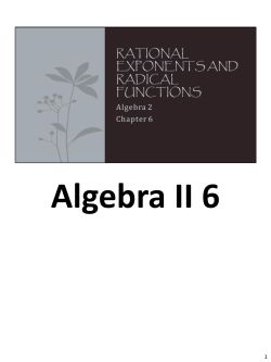 06 Rational Exponents and Radical Functions