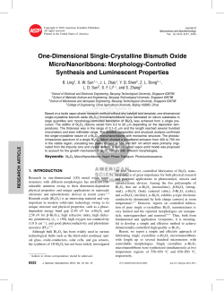 One-Dimensional Single-Crystalline Bismuth Oxide Micro