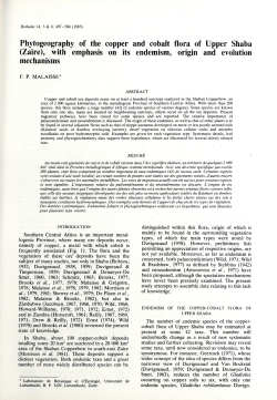 Phytogeography of the copper and cobalt flora of Upper Shaba