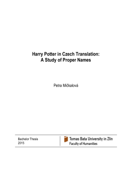 Harry Potter in Czech Translation