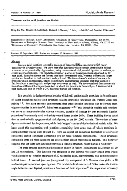 Abstract Nucleic acid junctions are stable