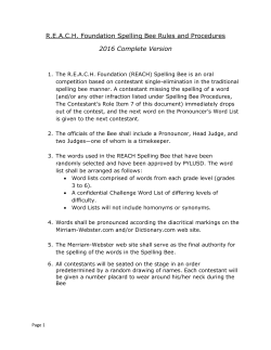 2016 Complete Spelling Bee Rules