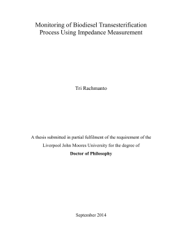 Monitoring of Biodiesel Transesterification Process Using