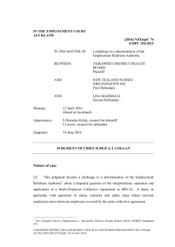 NZEmpC 74 Tairawhiti District Health Board v