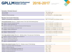 Elective 2-day weekend courses (Total of 3) &ndash; Students choose 3 of
