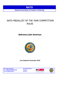 NATD Medallist of the Year Competition Rules