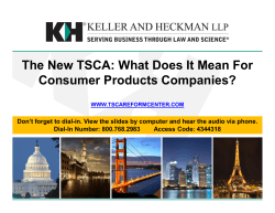 The New TSCA: What Does It Mean For Consumer Products