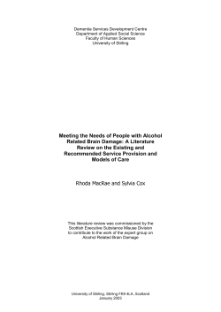 Alcohol Related Brain Damage: A literature review