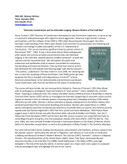 ENG 662: Women Writers Term: Summer 2014 Avis Hewitt, Ph.D