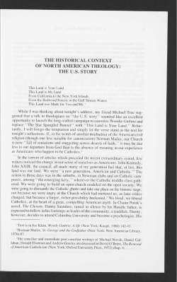 the historical context of north american theology: the us story