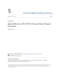 Judicial Review of ICANN Domain Name Dispute Decisions