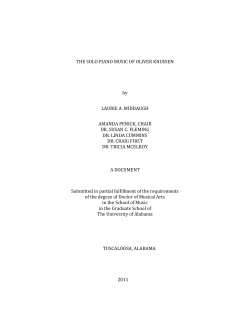 THE SOLO PIANO MUSIC OF OLIVER KNUSSEN by