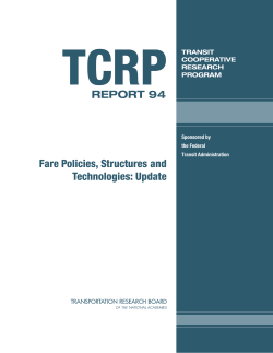 TCRP Report 94 &ndash; Fare Policies, Structures and Technologies: Update