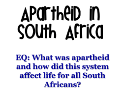 Apartheid in South Africa