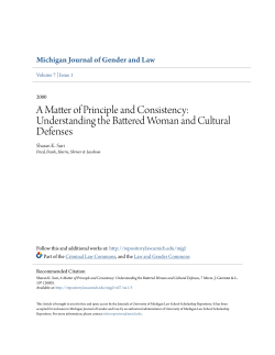 Understanding the Battered Woman and Cultural Defenses