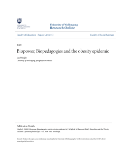 Biopower, Biopedagogies and the obesity epidemic