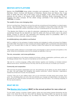 MESTIZO ARTS PLATFORM WHAT WE DO The Mestizo Arts