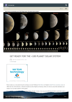 Get Ready For The >100 Planet Solar System