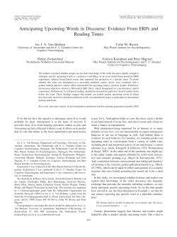 Anticipating Upcoming Words in Discourse: Evidence From ERPs