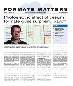 Photoelectric effect of cesium formate gives surprising payoff c e