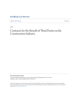 Contracts for the Benefit of Third Parties in the Construction Industry