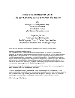 Same-Sex Marriage in 2014 - American Bar Association