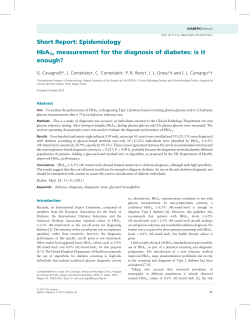 HbA1c measurement for the diagnosis of diabetes: is it