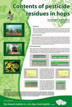 Contents of pesticide residues in hops