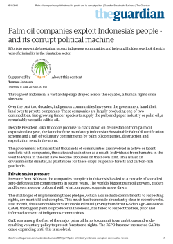 Palm oil companies exploit Indonesia`s people